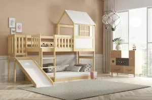 BMS Detská poschodová posteľ ANTRESOLA domček | biela 90 x 200 cm