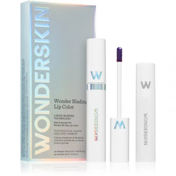 WONDERSKIN Wonder Blading Lip Stain Kit zlupovací rúž + aktivátor odtieň Hayley 4 ml