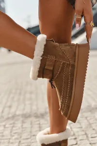 BIG STAR SHOES Semišové dámske snehule s ozdobnými švami Big Star