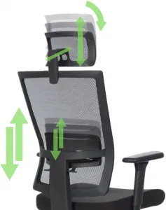 MERCURY Ergonomická kancelárska stolička WINDY čierna, vysoké postavy