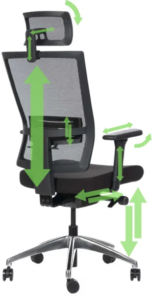 MERCURY Ergonomická kancelárska stolička WINDY čierna, vysoké postavy