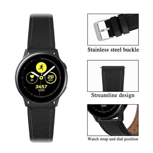 BStrap Leather Italy remienok na Garmin Vivoactive 3, black (SSG012C0106)