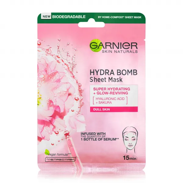 Garnier Skin Naturals Hydra Bomb plátenná maska s rozjasňujúcim účinkom 28 g