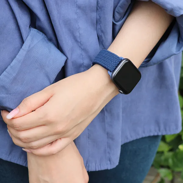 BStrap Elastic Nylon remienok na Apple Watch 38/40/41mm, space gray (SAP013C11)