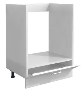 VCM Dolní kuchyňská skříňka Esilo na vestavný sporák s přihrádkou na plechy, 60 cm, bílá