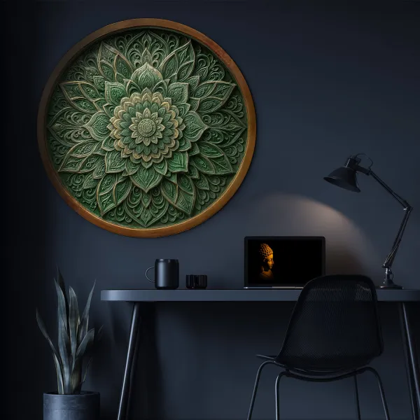 Mandala na stenu - Smaragd
