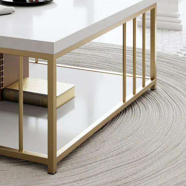 Konferenčný stolík Zenn - White, Gold