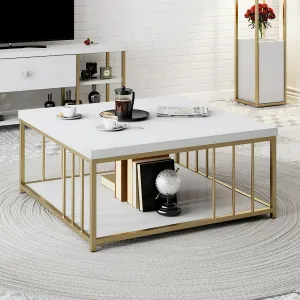 Konferenčný stolík Zenn - White, Gold