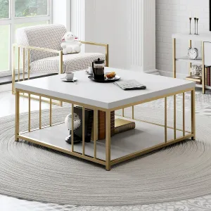 Konferenčný stolík Zenn - White, Gold