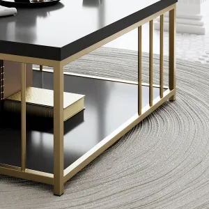 Konferenčný stolík Zenn - Anthracite, Gold