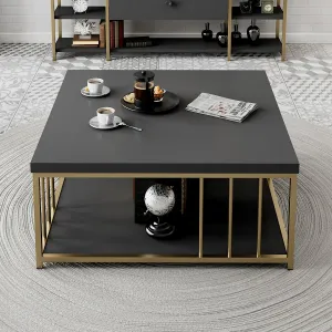 Konferenčný stolík Zenn - Anthracite, Gold