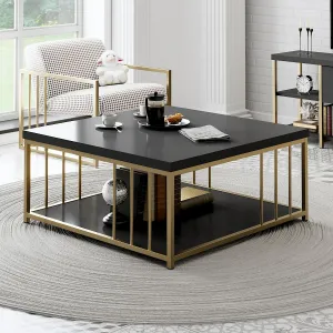 Konferenčný stolík Zenn - Anthracite, Gold