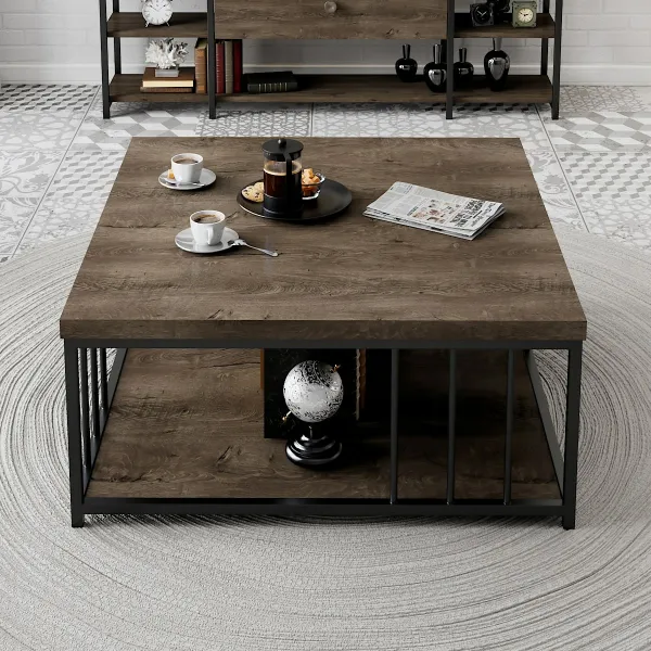 Konferenčný stolík Zenn - Walnut, Black