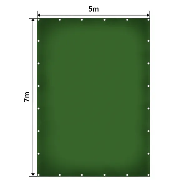 JAGO Plachta 650 g/m², hliníkové oká, zelená, 5 x 7 m