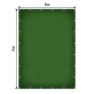 JAGO Plachta 650 g/m², hliníkové oká, zelená, 5 x 7 m