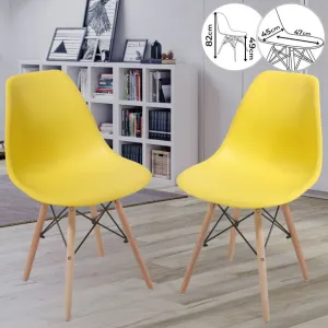 Sada stoličiek s plastovým sedadlom, 2 ks, žlté