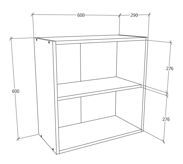 VCM Horní kuchyňská skříňka Esilo, 60 cm, 2 dvířka, bílá
