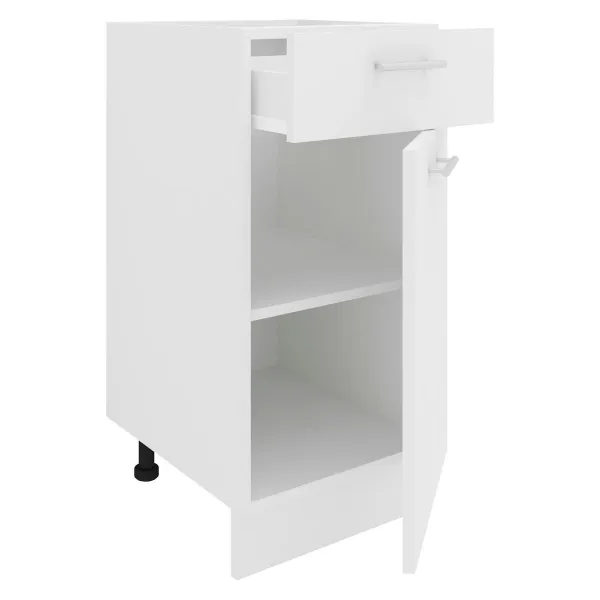 VCM Dolní kuchyňská skříňka Esilo, 40 cm, 1 dvířka a 1 zásuvka, bílá