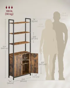 SONGMICS Knižnica Vasagle Memor 60 cm hnedá/čierna