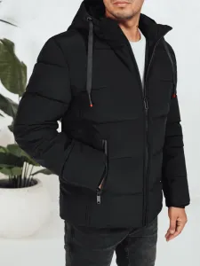 Jedinečná zimná bunda s kapucňou čierna