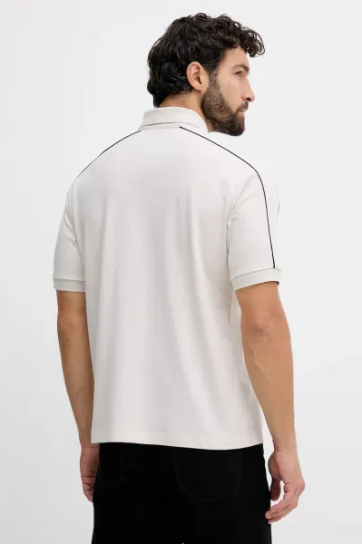 Bavlnené polo tričko Armani Exchange béžová farba, jednofarebné, XM001359 AF13026