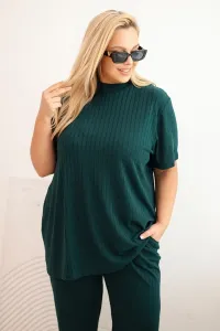 Kesi Komplet dámsky Plus Size 3-dielny tmavozelený