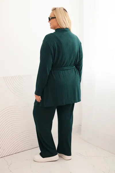 Kesi Komplet dámsky Plus Size 3-dielny tmavozelený