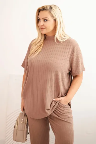 Kesi Dámsky komplet Plus Size 3-dielny fango