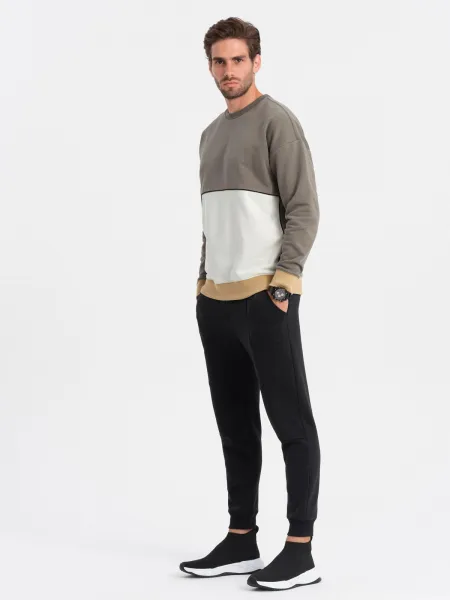 Pánsky sveter OMBRE Sweatshirt B1673 V-7 dark brown