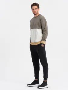 Pánsky sveter OMBRE Sweatshirt B1673 V-7 dark brown
