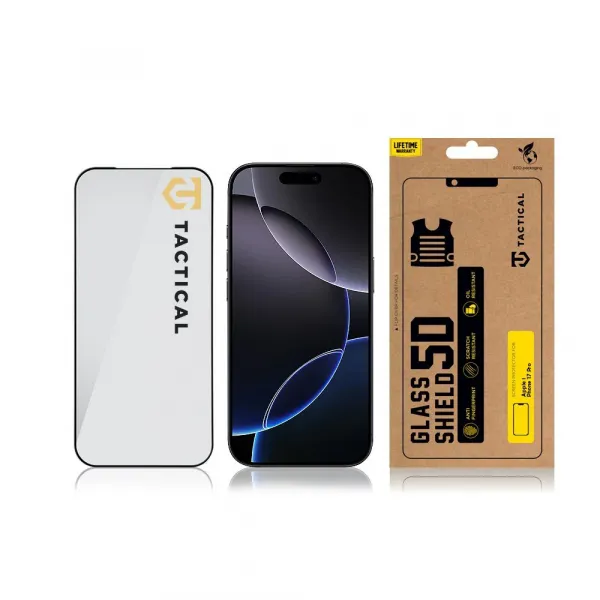 Tactical Glass Shield 5D sklo pre iPhone 17 Pro, čierne