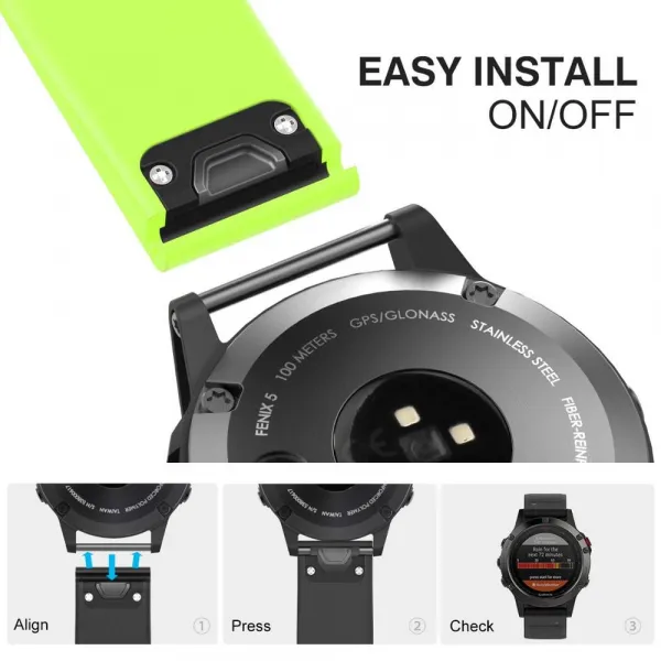 BStrap Silicone Acton remienok na Garmin Fenix 5 / 6 / 6 Pro / 7 / 8 47mm / E, dark blue (SGA001C03)