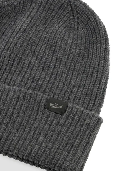 Čapica Woolrich Knitted Ribbed Beanie Grey Shadow
