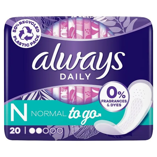 Always Daily Fresh Normálne balené, 0 % parfumov a farbív 20 ks