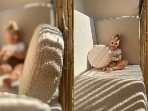Veľký multifunkčný skladací bunker z bouclé SOFA Zvoľte farbu: Béžová
