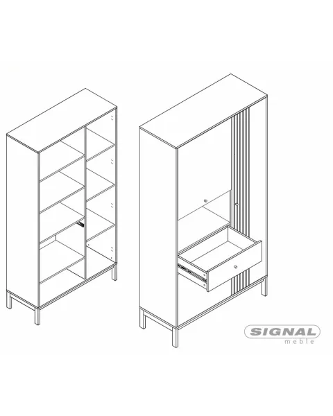 Signal Vitrína Frost 100 cm krémová/alpský dub
