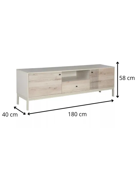 Signal TV stolek Frost 180 cm krémový/alpský dub
