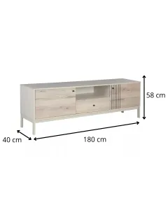 Signal TV stolek Frost 180 cm krémový/alpský dub