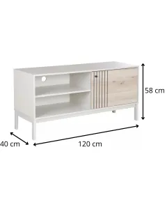 Signal TV stolek Frost 120 cm krémový/alpský dub