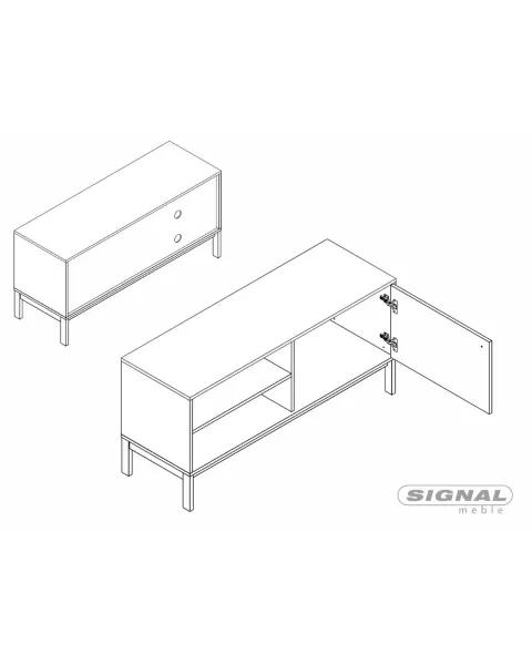 Signal TV stolek Frost 120 cm krémový/alpský dub