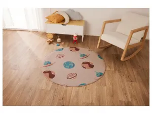 Livarno home Detský koberec, Ø 120 cm (béžová)