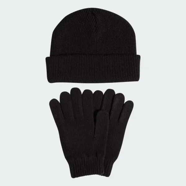 Dámska zimná čiapka ADIDAS Glove + Beanie 2 Pcs. Set black white
