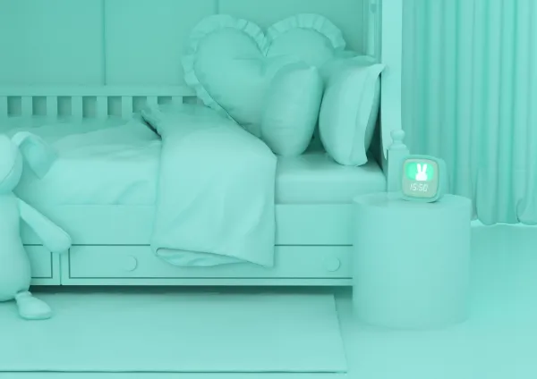 Budík a nočné svetlo – MOB Billy Clock and light – Blue