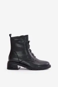 Leather ankle boots with zipper insulated black olidrila