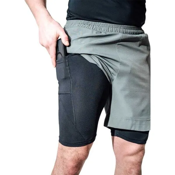 RDX T16 COMPRESSION MMA SHORTS 2V1 Kraťasy na MMA, sivá, veľkosť XXL