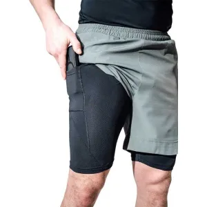RDX T16 COMPRESSION MMA SHORTS 2V1 Kraťasy na MMA, sivá, veľkosť XXL