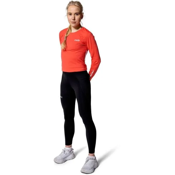 Swix PACE HIGH WAIST W Dámske bežecké legíny, čierna, veľkosť