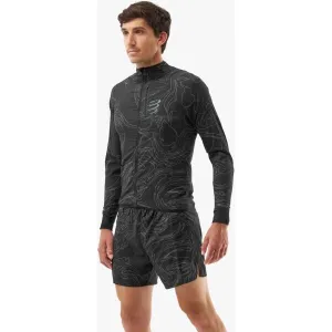 Compressport HURRICANE WINDPROOF JACKET M AURORA Pánska bežecká vetrovka, čierna, veľkosť