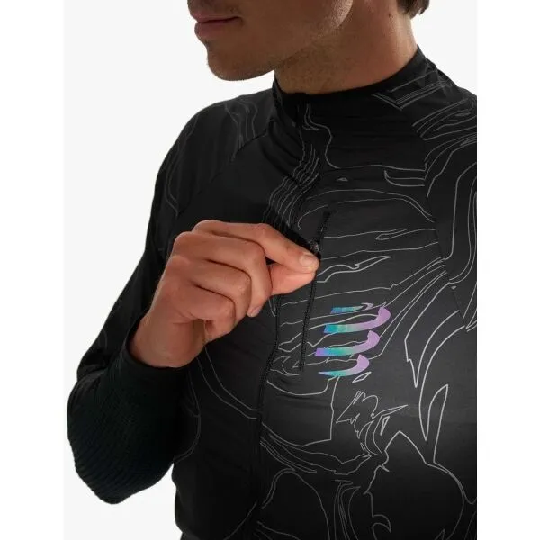 Compressport HURRICANE WINDPROOF JACKET M AURORA Pánska bežecká vetrovka, čierna, veľkosť