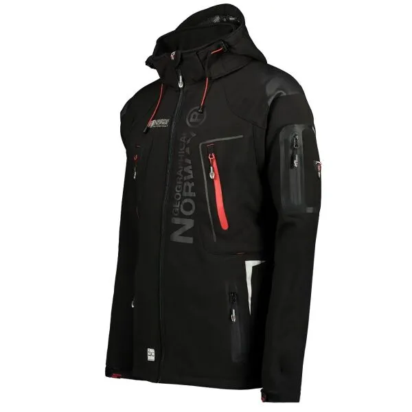 GEOGRAPHICAL NORWAY TECHNO HOODIE Pánska softshellová bunda, čierna, veľkosť